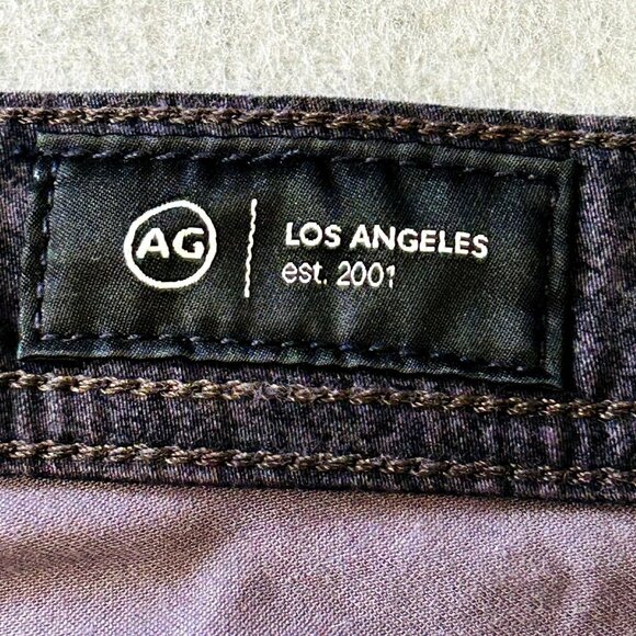 AG Adriano Goldschmied Tellis Modern Slim Sueded Sateen Pants Black Size 32x34 - Picture 3 of 16